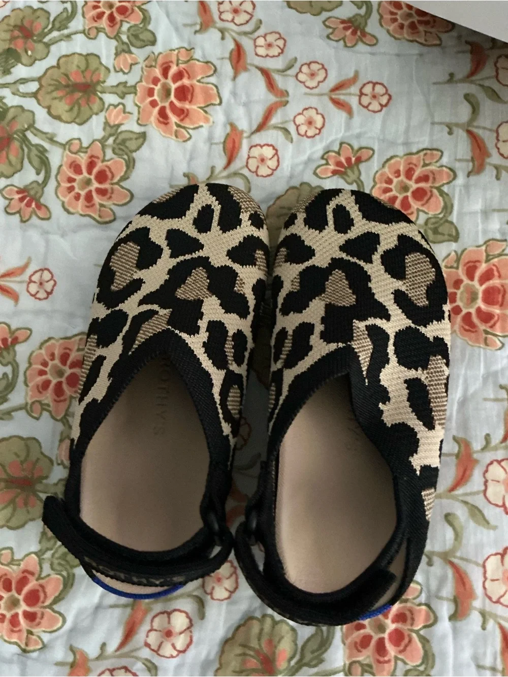 Rothy's Kids Leopard-Print Slip-On Sandals in Beige & Black